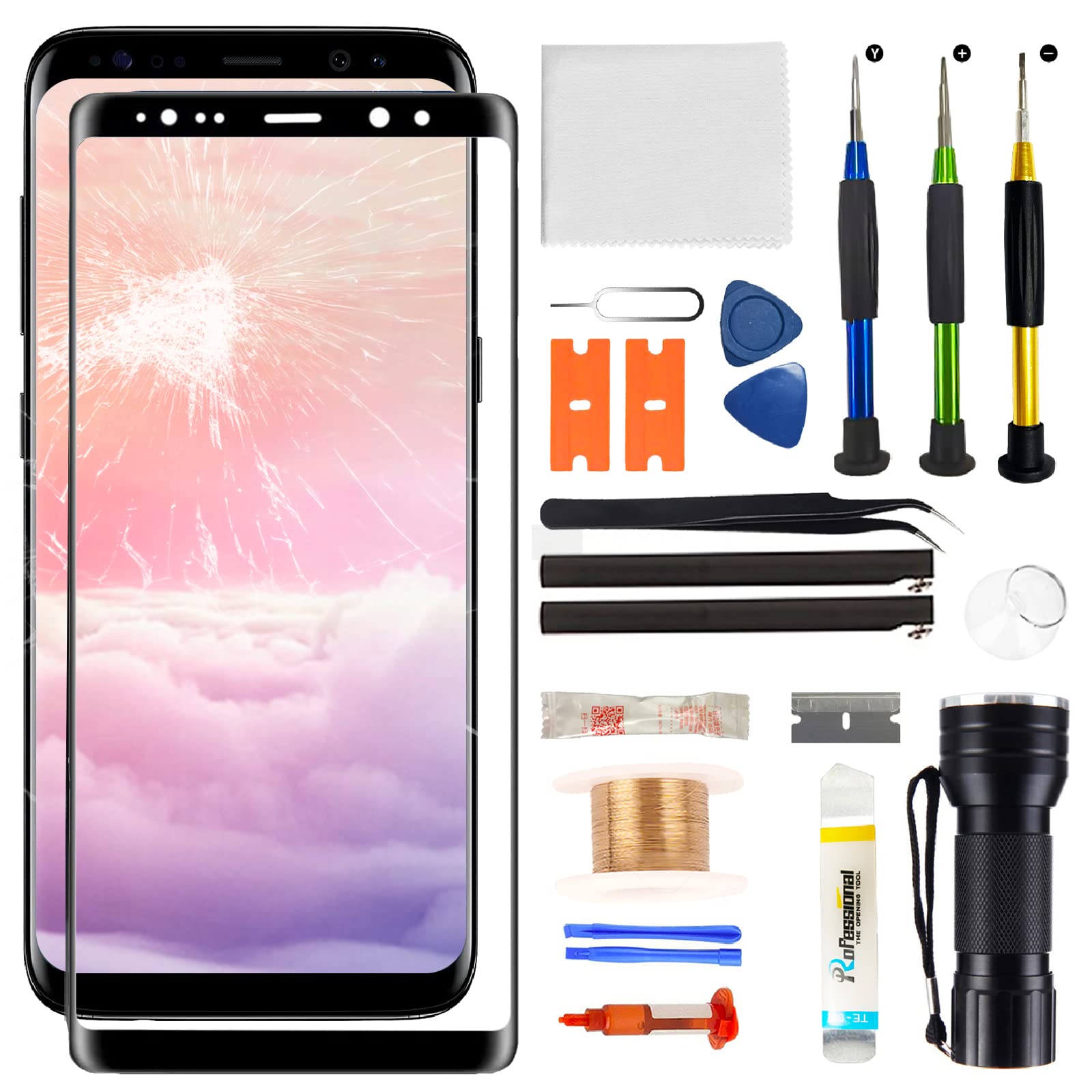 Photo 1 of Zgxhga for Samsung Galaxy Note 8 Screen Replacement,Replacement Screen for Galaxy Note 8 Series 6.3 inch,Glass Replacement Kit with Repair Tools,Waterproof Adhesive(NO OLED & Touch Digitizer)