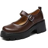QHH Mary Jane Shoes Platform Mary Janes for Women Chunky Heel Pumps Business Casual Shoes Dress Shoes Comfortable Dressy Office Work Shoes for Ladies Womens
