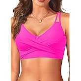 Women Underwire Bikini Top Only - Push Up Bathing Suit Top Twist Front Swimsuit