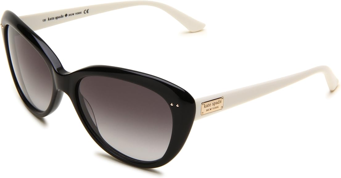 Amazon.com: Kate Spade New York Women's Angeliq Sunglasses, Black & Cream/Gray Gradient, 55 mm: Clothing