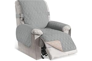 ROSE HOME FASHION RHF Anti-Slip Oversized Recliner Cover for Leather Sofa & Oversized Recliner Covers, Slipcovers for Recliner, Recliner Covers, Recliner Chair Covers, Double Diamond (Recliner-Oversized:Lightgrey)