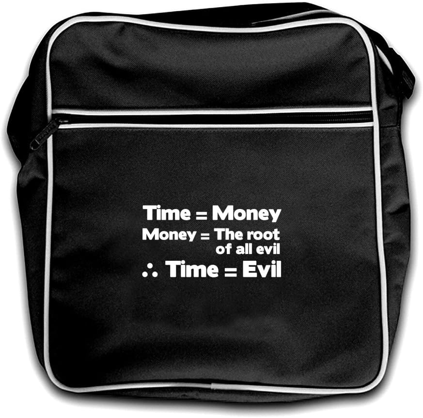 Dressdown Time Equals The Root Of All Evil - Retro Flight Bag Black