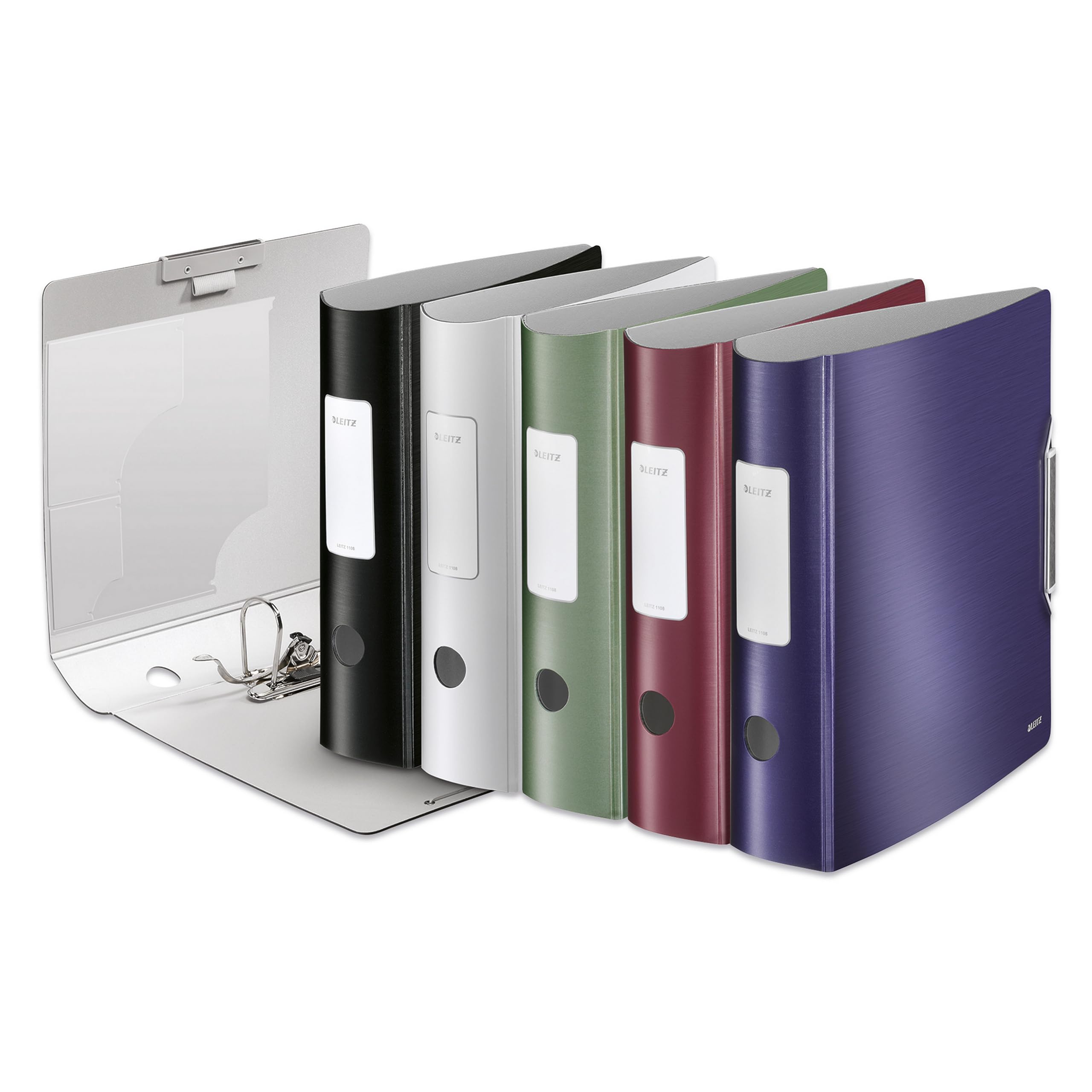 Leitz Lever Arch File, Assorted, A4, Curved spine 8.2 cm width, Elastic fastening, Light polyfoam, Style Range, 11080099
