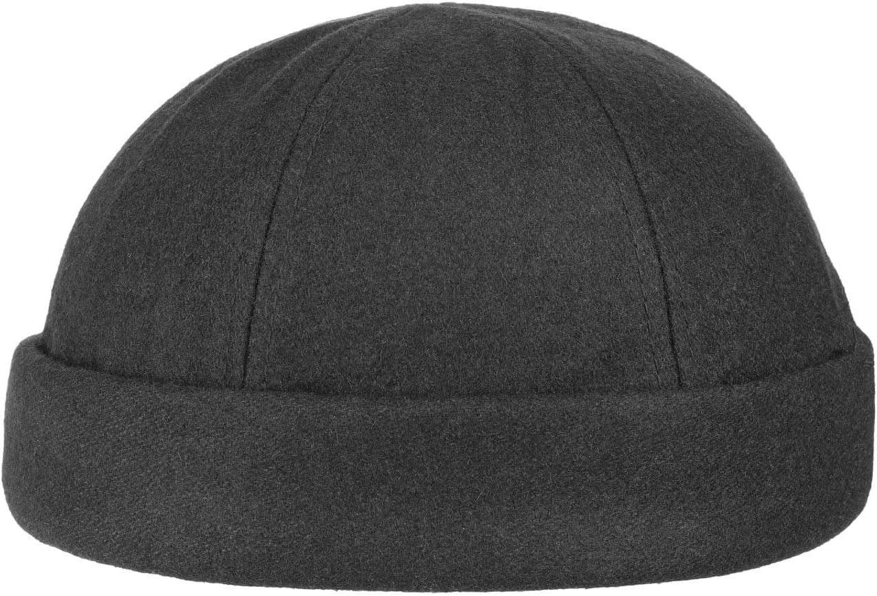 Lipodo Port Docker Cap - Winter Cap in Black, Blue, Grey, Bordeaux-Red - Sailor's Cap One Size 54-61 cm - Hook and Loop Closure- Fits Closely to Your Head - Men's Cap Autumn/Winter