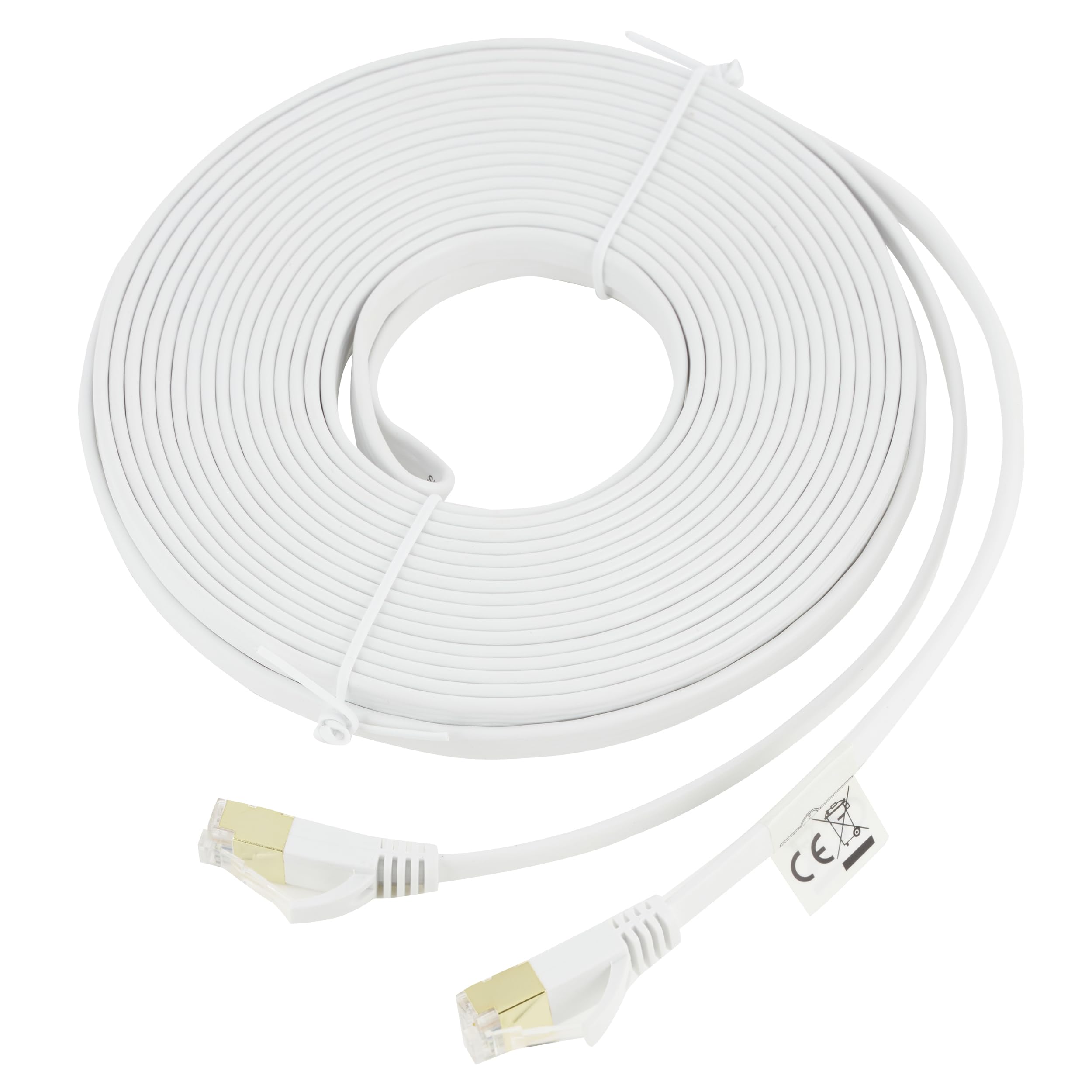 10 m CAT7 Ethernet Gigabit LAN Network Cable / Flat Cable RJ45 10/100/1000 Mbit/s Patch Cable Flat Switch / Router / Modem / Patch Panel / Access Point / Patch Panels