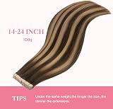 GOO GOO Tape In Hair Extensions 14 inch 100g 40pcs Brown Blonde 4/27/4 view 7