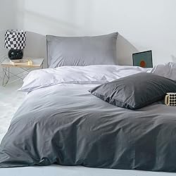 CLOTHKNOW Grey and White Queen Comforter Set 3Pcs