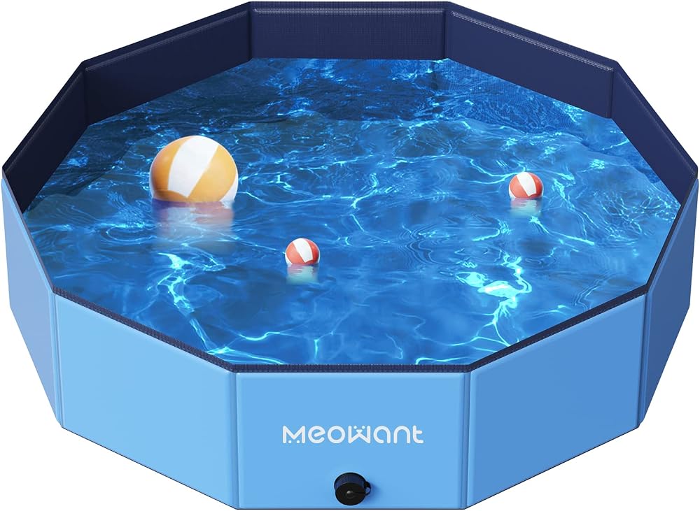 Meowant Foldable Dog Pool L 48 x 12 Inches Upgrade Thickened PP