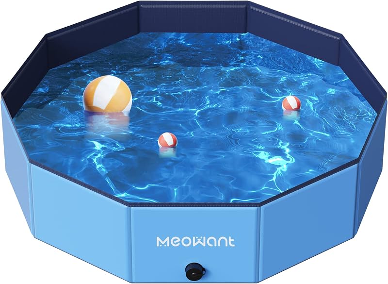 Meowant Foldable Dog Pool L 48 x 12 Inches Upgrade Thickened PP