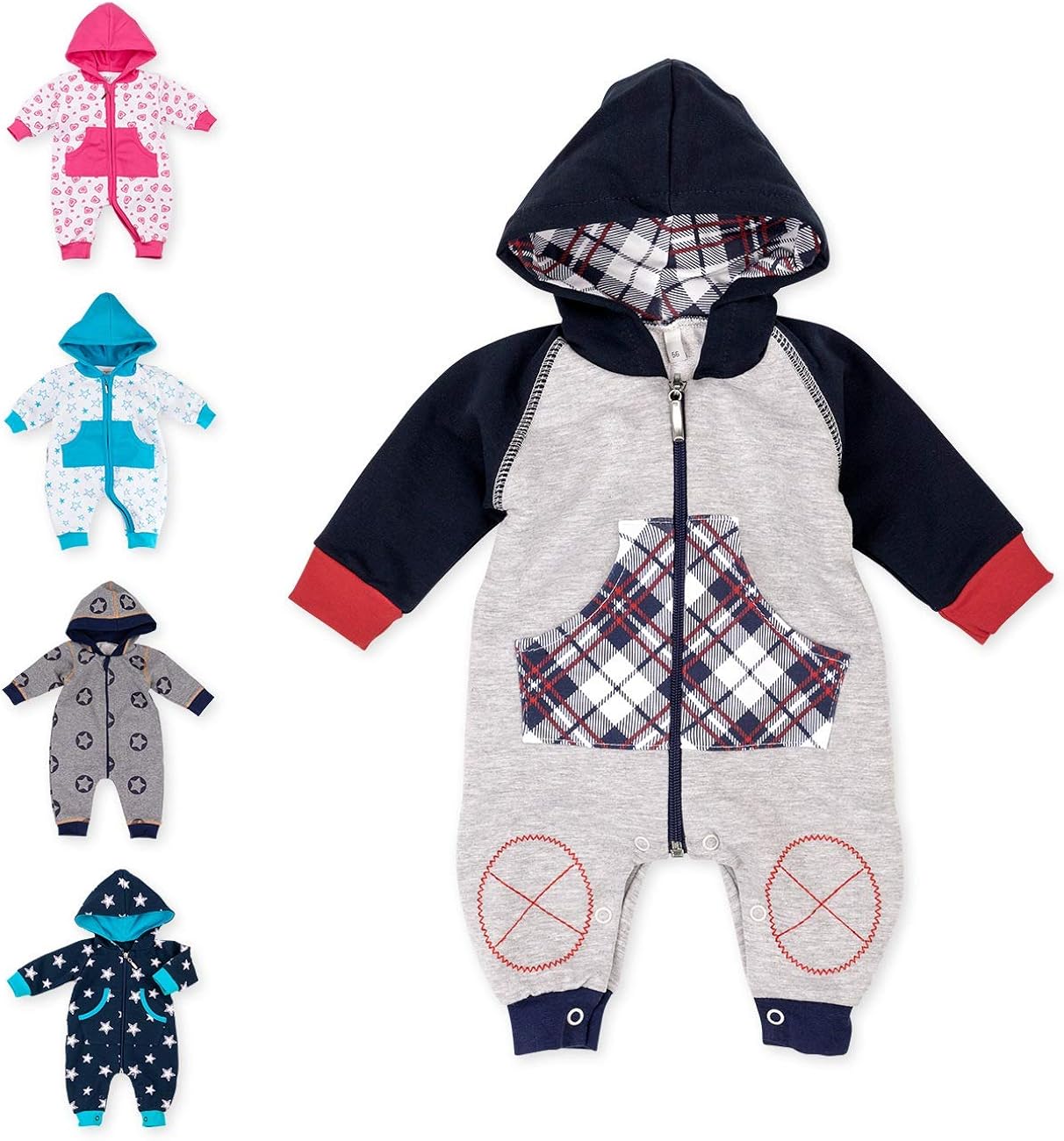 Baby Sweets Baby Overall Jumpsuit mit Kapuze für Mädchen und Jungen in ...