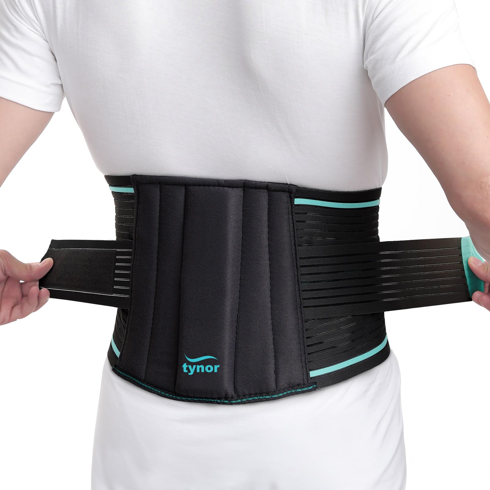 Photo 1 of TYNOR Back Brace for Lower Back Pain - Back Support Belt for Women & Men - Breathable Design With Lumbar Support Pad - Lumbo Sacral Belt for Lower Back Pain - Black, Large, 1 Unit