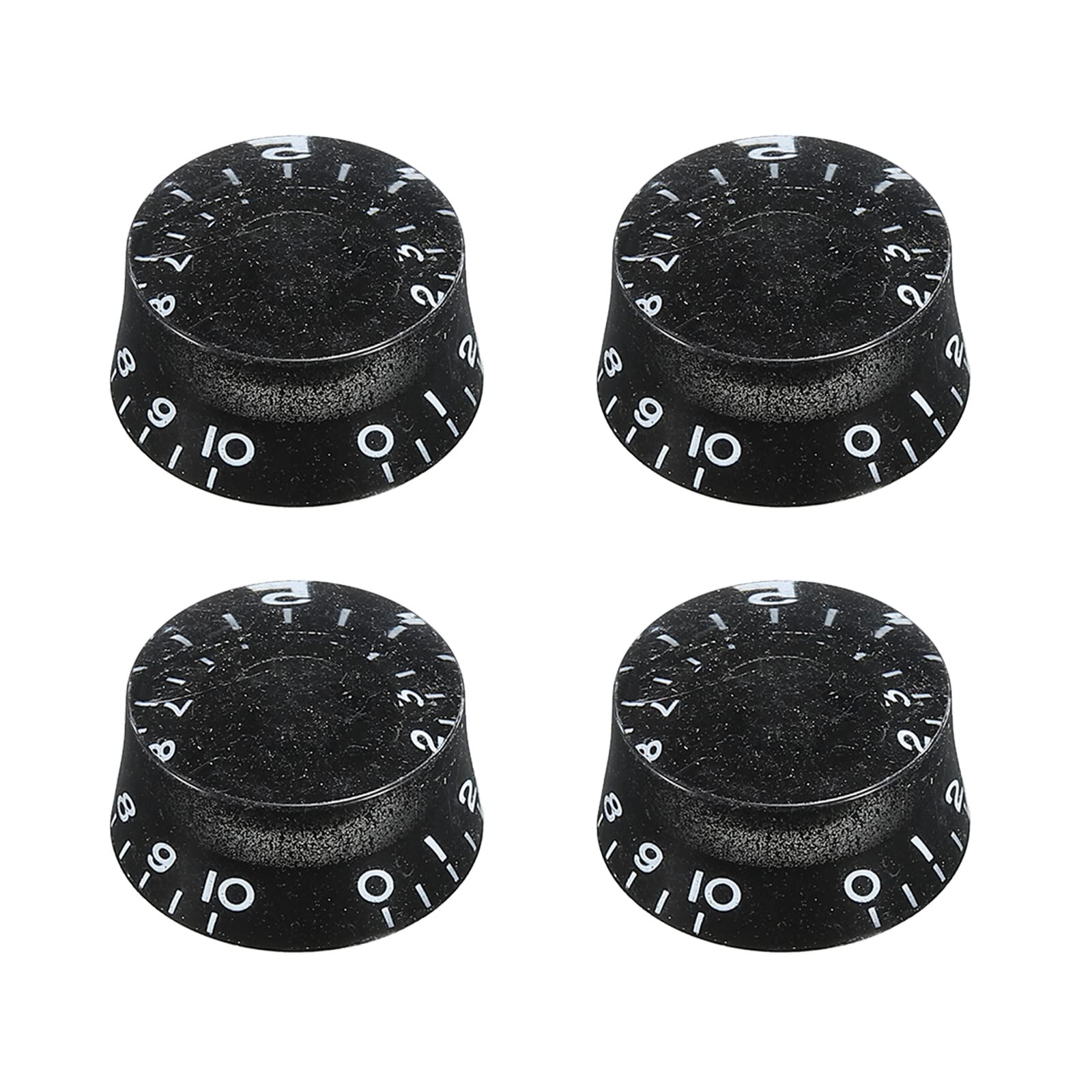 PATIKIL Electric Guitar Top Hat Knobs Speed Volume Tone Control Knobs 6mm/0.24" Black for LP Style Electric Guitar Bass Musical Instrument Parts Replacement Pack of 4