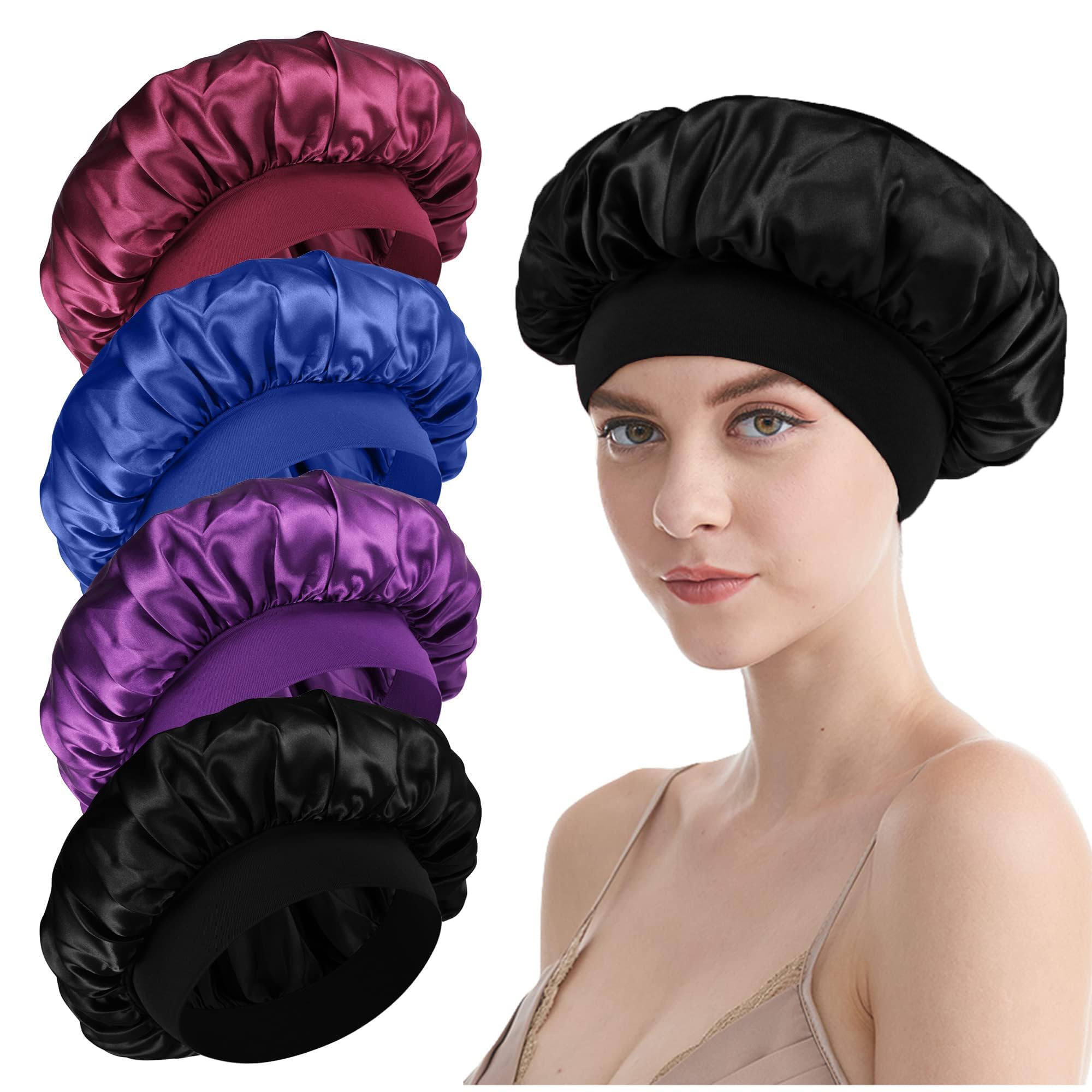 Hair Bonnet for Women – Soft Breathable Hair Cap Shower Caps for Braids Natural Hair