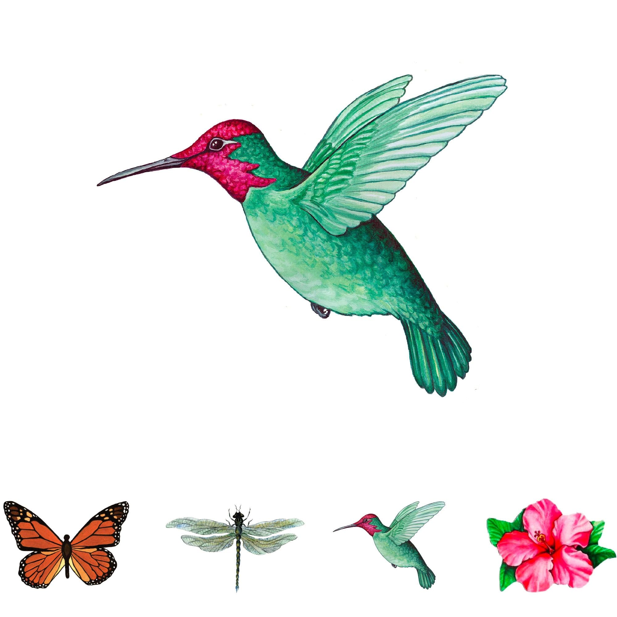 Screen Door Saver Magnets - Made in USA - Keep People and Pets From Running Into Screen Doors & Patch Small Holes - Hummingbird - 13 x 12 cm - Pack of 2 (1 pair) — image 1