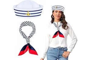 Tiny Chou Yacht Captain Hat, Sailor Hat, Ship Boat Cap, Captains Costume Accessories for Women Men Dressing Up Halloween