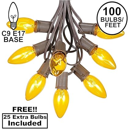 Amazon Com C9 Yellow Christmas String Light Set Outdoor