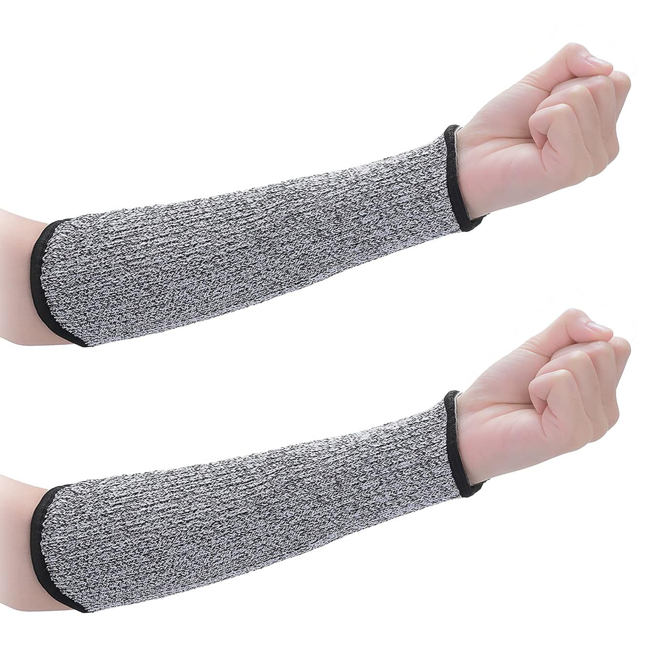 Cut Resistant Sleeves, 1 Pair Arm Protection Sleeves Resistant Anti Abrasion Safety Arm Guard Slash Resistant Safety Protective Arm Sleeves, for Garden Kitchen Yark Farm Work Grey (without Thumb Hole)
