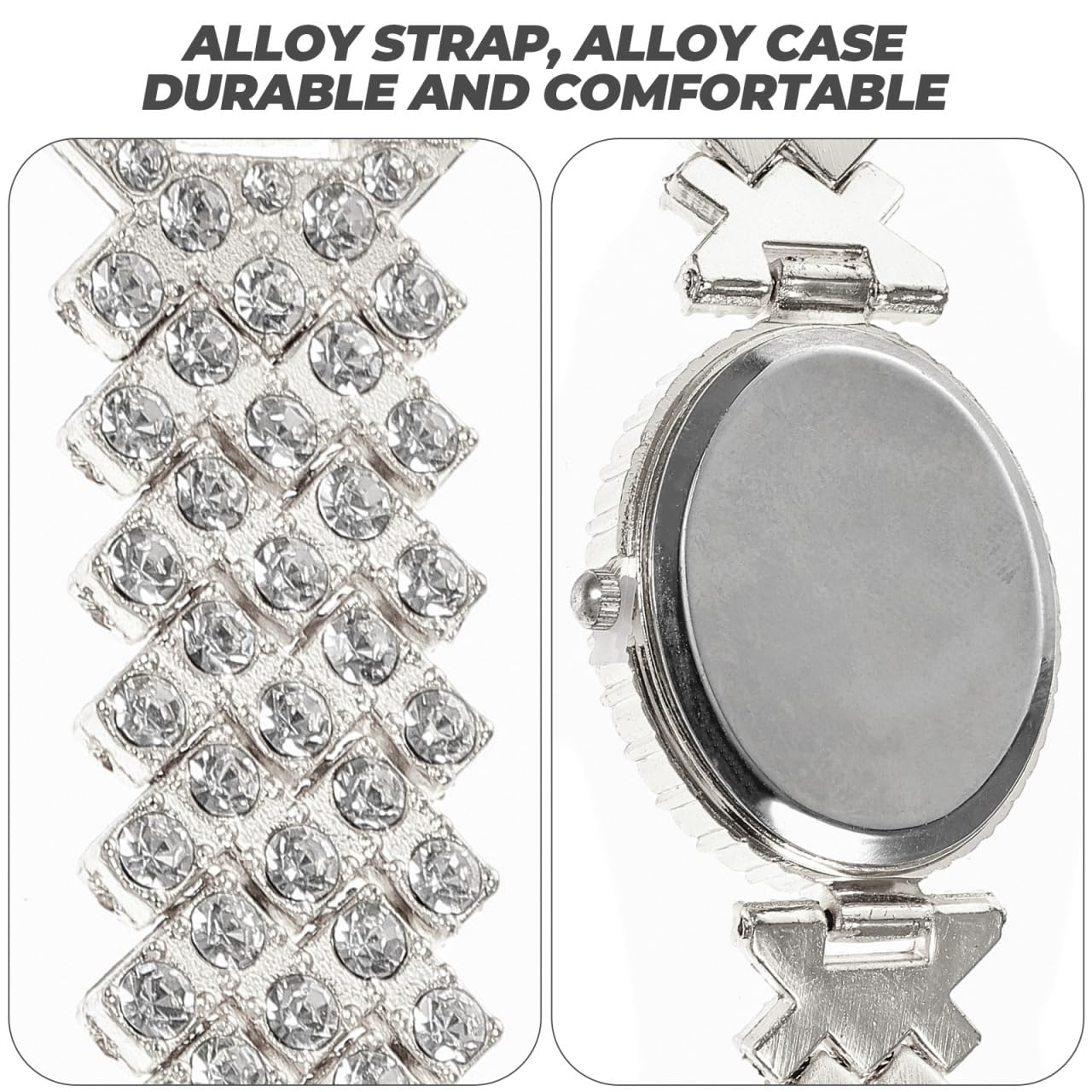 Hemobllo Silver Women Watch Luxury Ladies Watches Full Rhinestones Watches for Dial Bling Girls Watch Elegant Dress WristWatches