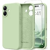 SuydanBox Magnetic for iPhone 17 Case Silicone Matcha | Fit for MagSafe, Screen Protector, Full Camera Protection, Premium Silicone Shockproof Protective Phone Case for iPhone 17