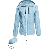 Avoogue Raincoat Women Lightweight Waterproof Rain Jackets Packable Outdoor Hooded Windbreaker