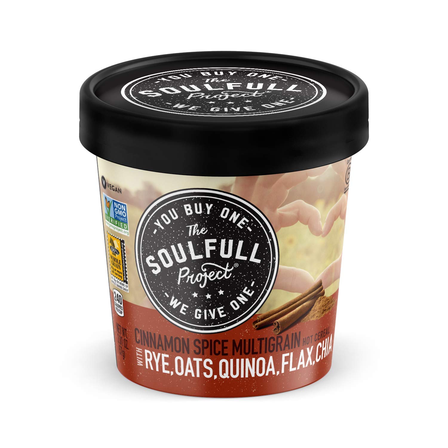 The Soulfull Project Instant Oatmeal Cups, Cinnamon Spice Multigrain, 2.01 Ounce (Pack of 6), Non GMO, Vegan