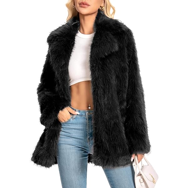 ZLSLZ Mens Winter Warm Furry Faux Fur Long Length Outerwear Coat