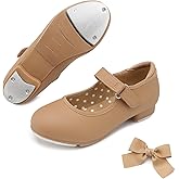 Stelle Tap Shoes for Girls Boys Patent Leather Detachable Bow Dance Shoes(Toddler/Little Kid/Big Kid)