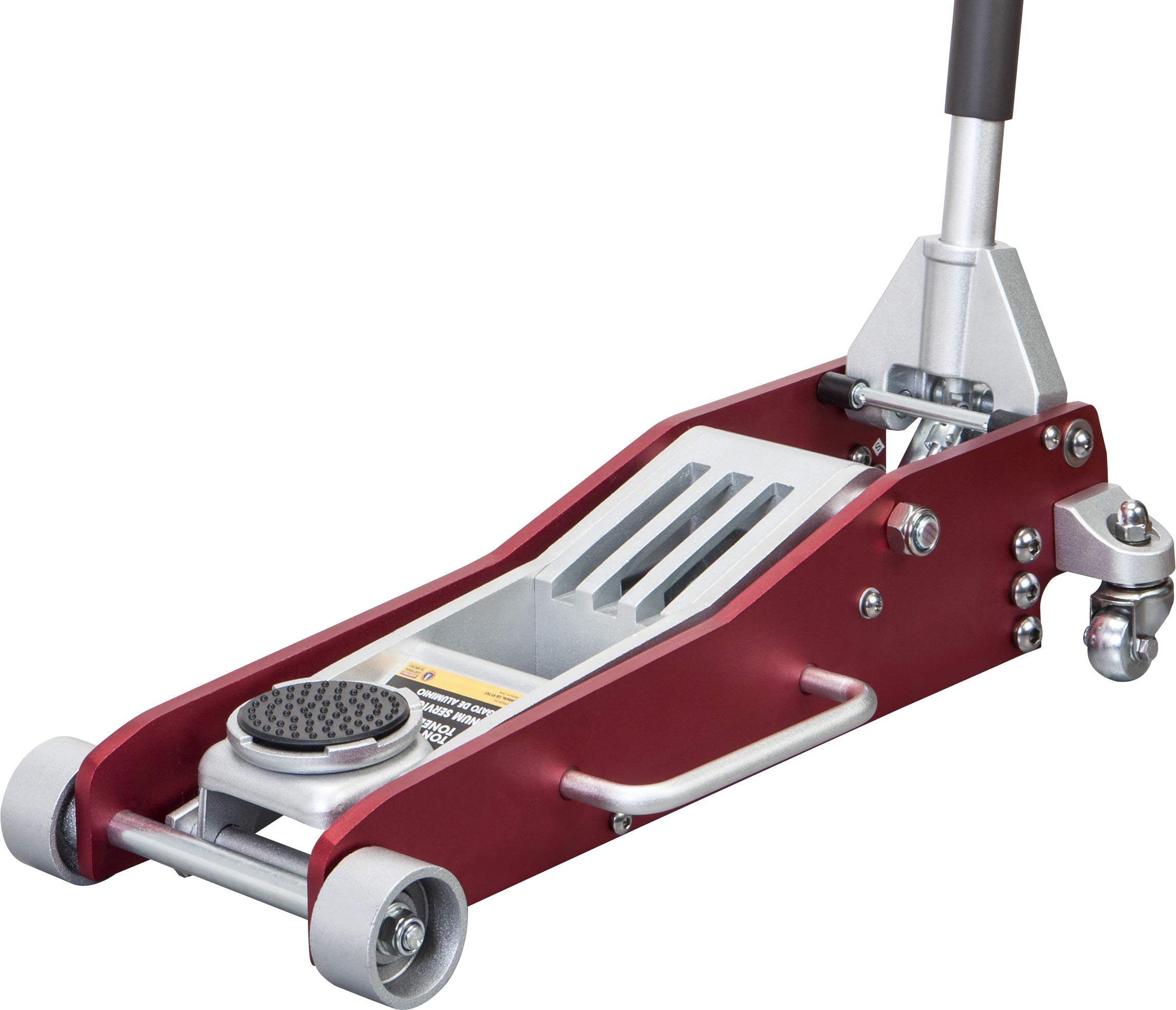 BIG RED AT830003XLR Torin Low Profile Economic Aluminum Service/Floor Garage Jack with Quick Lift Pump, 3 Ton (6,000 lb) Capacity, Red