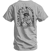 Combat Iron Men's Graphic T-Shirt - Can't Fake Work Ethic | Soft cotton-poly blend, athletic tapered fit - tagless neck, no-sag collar, pre-shrunk for work, gym &amp; everyday wear.