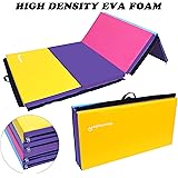 PreGymanstic 8ftx4ftx2in Folding Gymnastics Tumbling Mat, 18 OZ Vinyl Cover with Extra Firm EVA Foam, Exercise Mat, Gym Mat, Martial Art Mat, Easy to Clean
