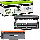 greencycle (1 Toner + 1 Drum TN660 TN630 Black Toner Cartridge & DR630 Drum Unit Replacement Compatible for Brother DCP-L2540DW HL-L2300D HL-L2380DW HL-L2340DW MFC-L2700D L2680W Laser Printer