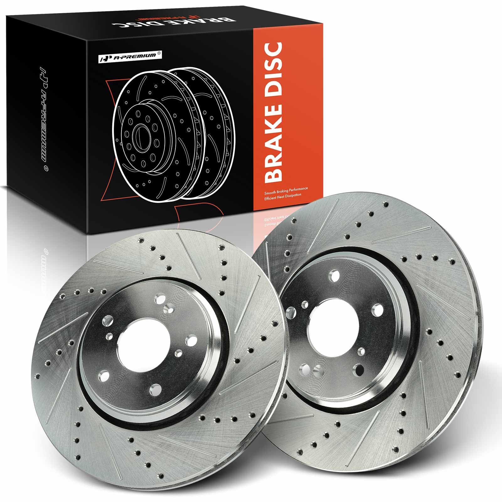A-Premium 12.28 inch (312mm) Front Drilled and Slotted Disc Brake ...