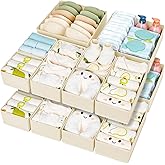 DIMJ Drawer Organizers Clothes Fabric - 15 Pack Dresser Organizers Drawer Storage Foldable Bra and Underwear Baby Clothing Di