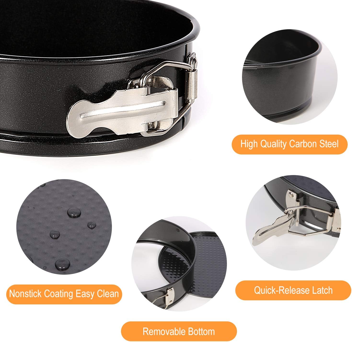 SHECIPIN Springform Pan set, Nonstick Leakproof 3pcs(4"/7"/9") Cake Pan Bakeware Cheese cake Pan with 50 Pcs Parchment Paper Liners: Kitchen & Dining