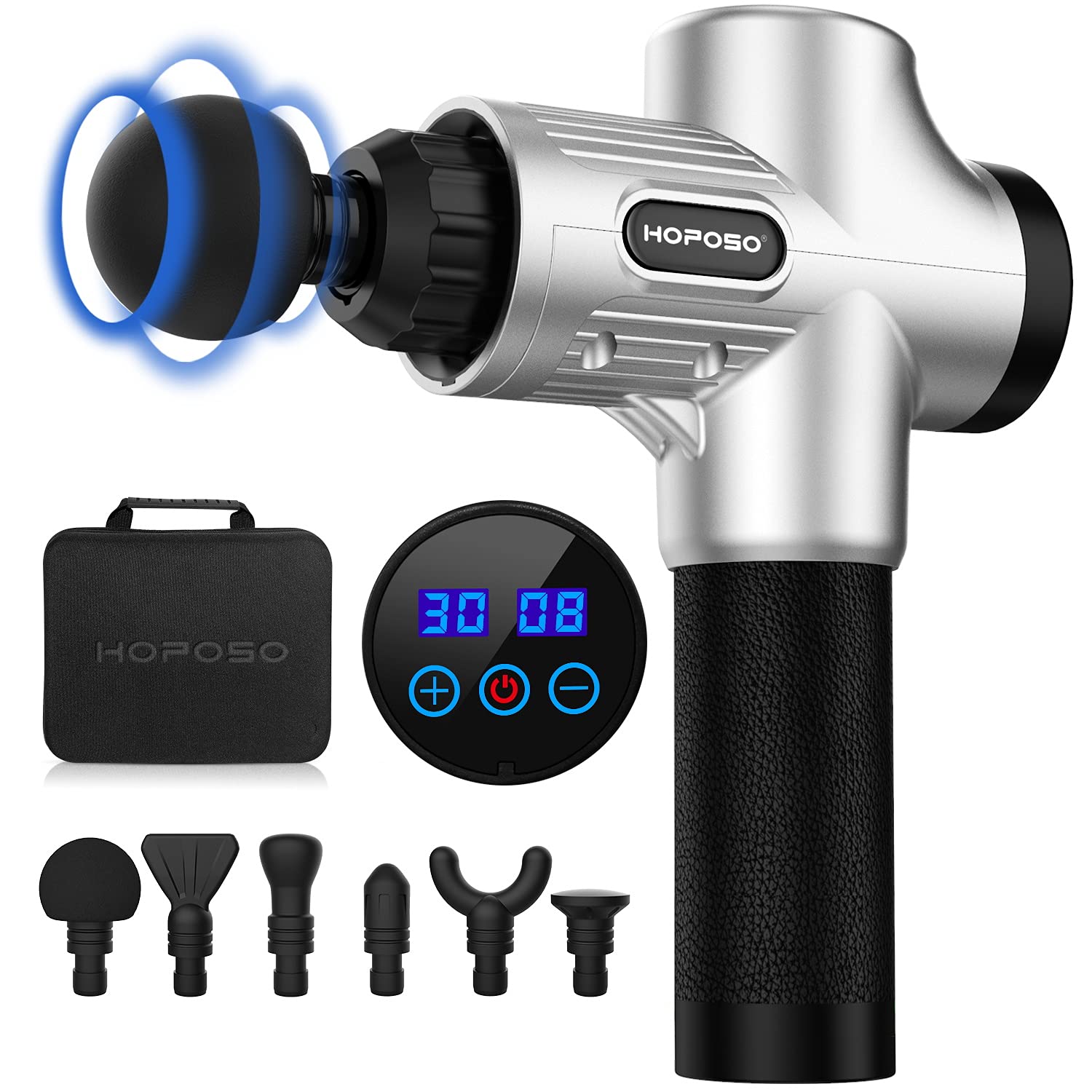 Pistola-de-Masaje-Muscular-Electrica-Masajeador-de-Musculos-de-Tejido-Profundo-con-30-Velocidades-6-Cabezales-de