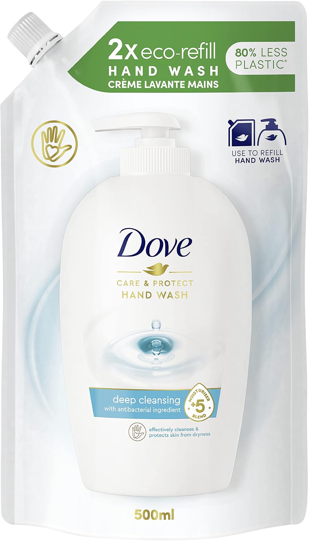 Dove Liquid Hand Soap Hydrating 500ml Refill Deep Cleansing Antibacterial