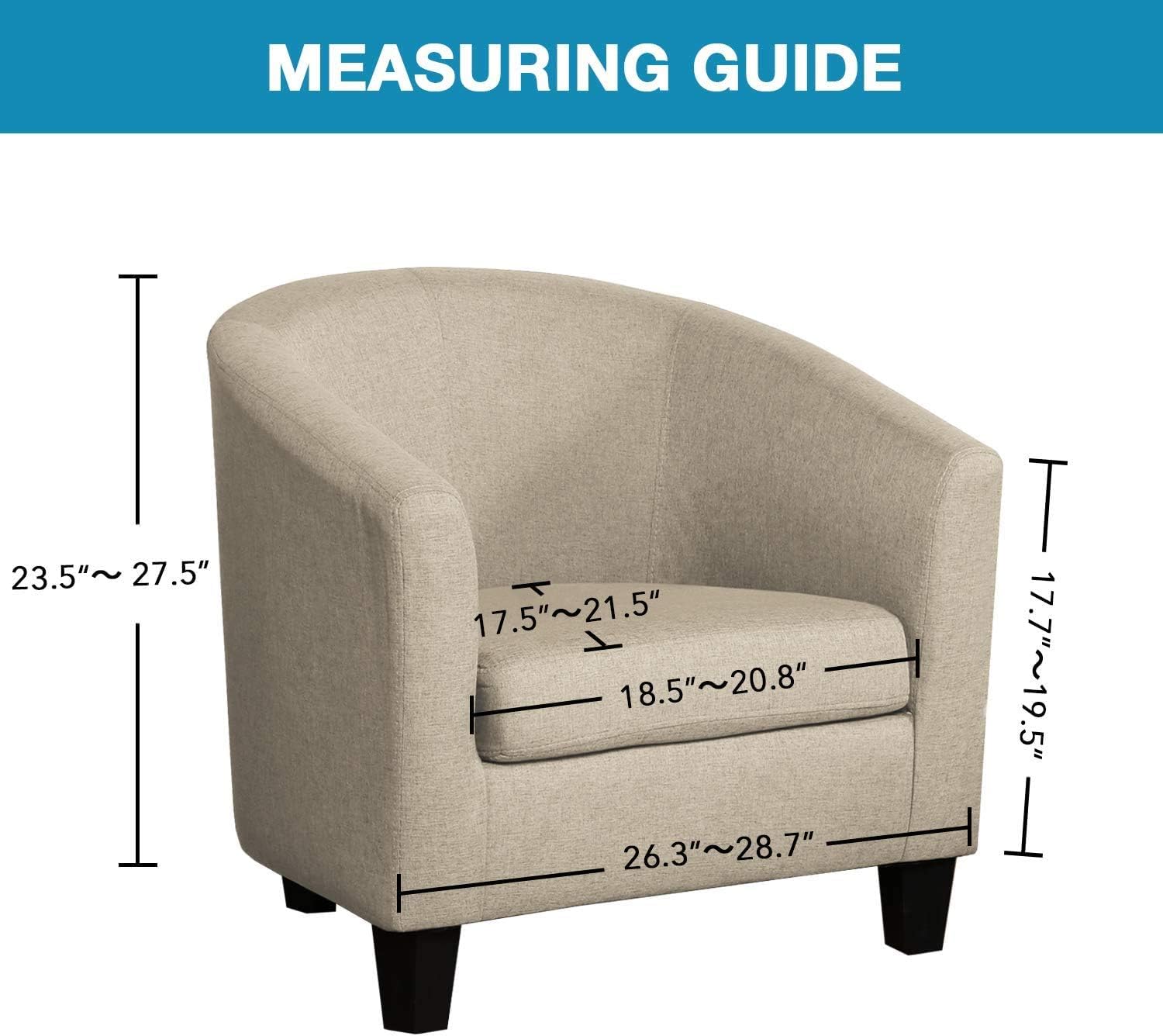 XIANYU 2 Pieces Tub Chair Covers,Spandex Velvet Tub Chair Slipcovers