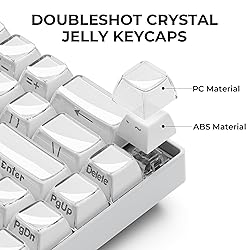 GMKWTL XVX White Keycaps, Crystal Jelly Keyboard