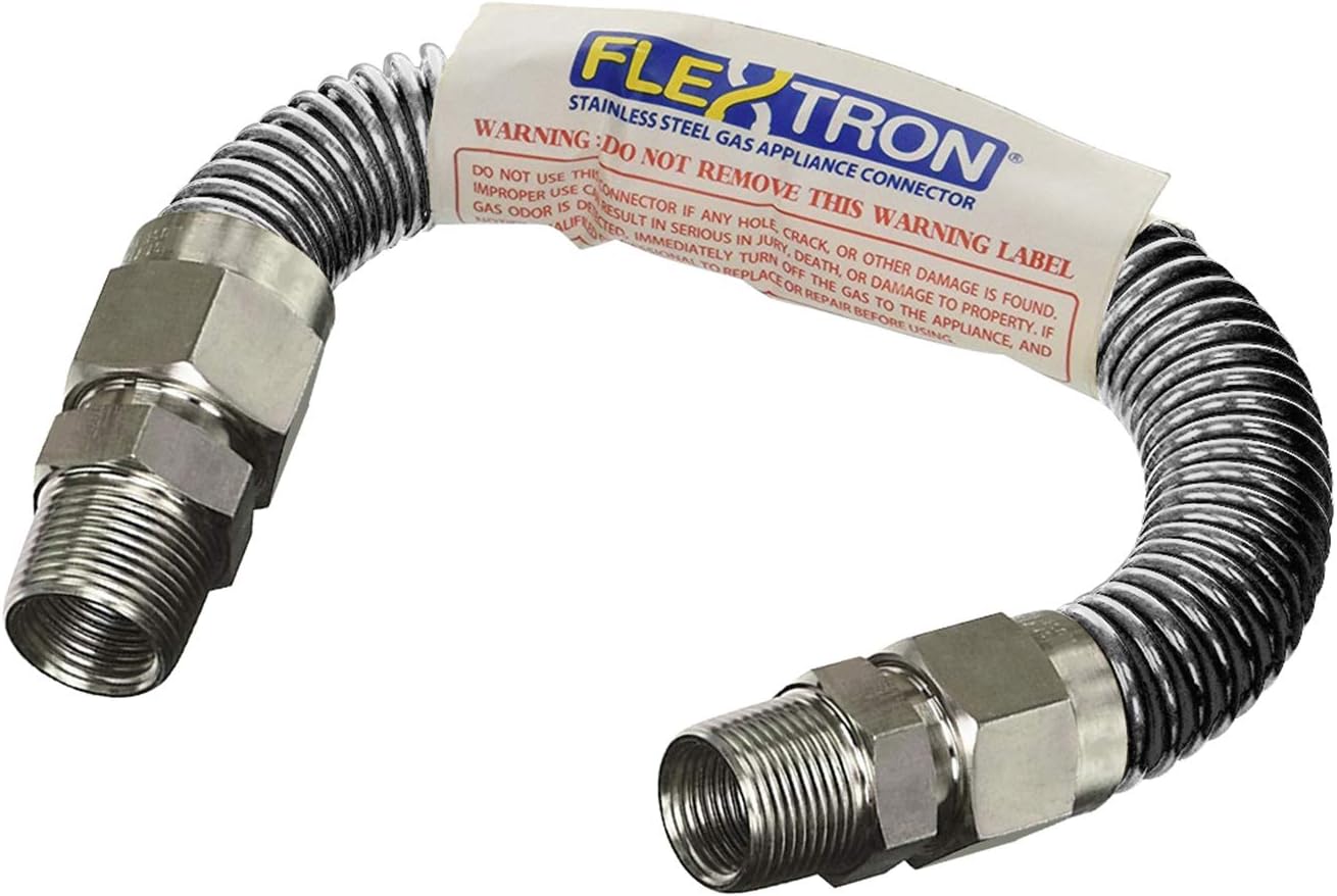 CSA Approved Flextron FTGCSS3830F 30 Inch Flexible Gas Line Connector with 1/2 Inch Outer