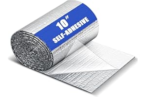 Innconee Double Reflective Insulation Roll, Pipe Duct Insulation Roll, Self Adhesive Aluminum Foil Bubble Radiant Barrier Tape for HVAC Duct, Window Thermal Barrier and Weatherproof (10in X 16.4ft)