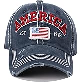 America USA Eagles Flag Est 1776 Cap Hat-Breathable Ball Cap Baseball Cap Adjustable Size for Men and Women Embroidered (Navy)