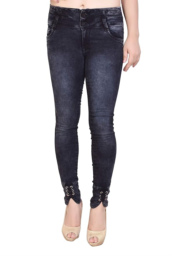 jeans with lace at bottom