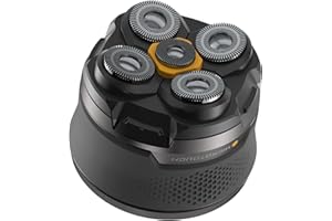 MICRO TOUCH Microtouch Titanium Electric Head Shaver - Rechargeable Head and Face Shaver for Men, Cordless Razor, Hypoallergenic Wet/Dry Shaving, Precision Head Trimmer, Lithium Power, Battery Powered