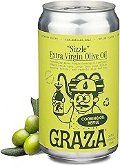 Graza Sizzle Extra Virgin Olive Oil, Cooking Oil - High Polyphenol Peak Harvest EVOO Cooking Oil in a Squeeze Bottle - Single