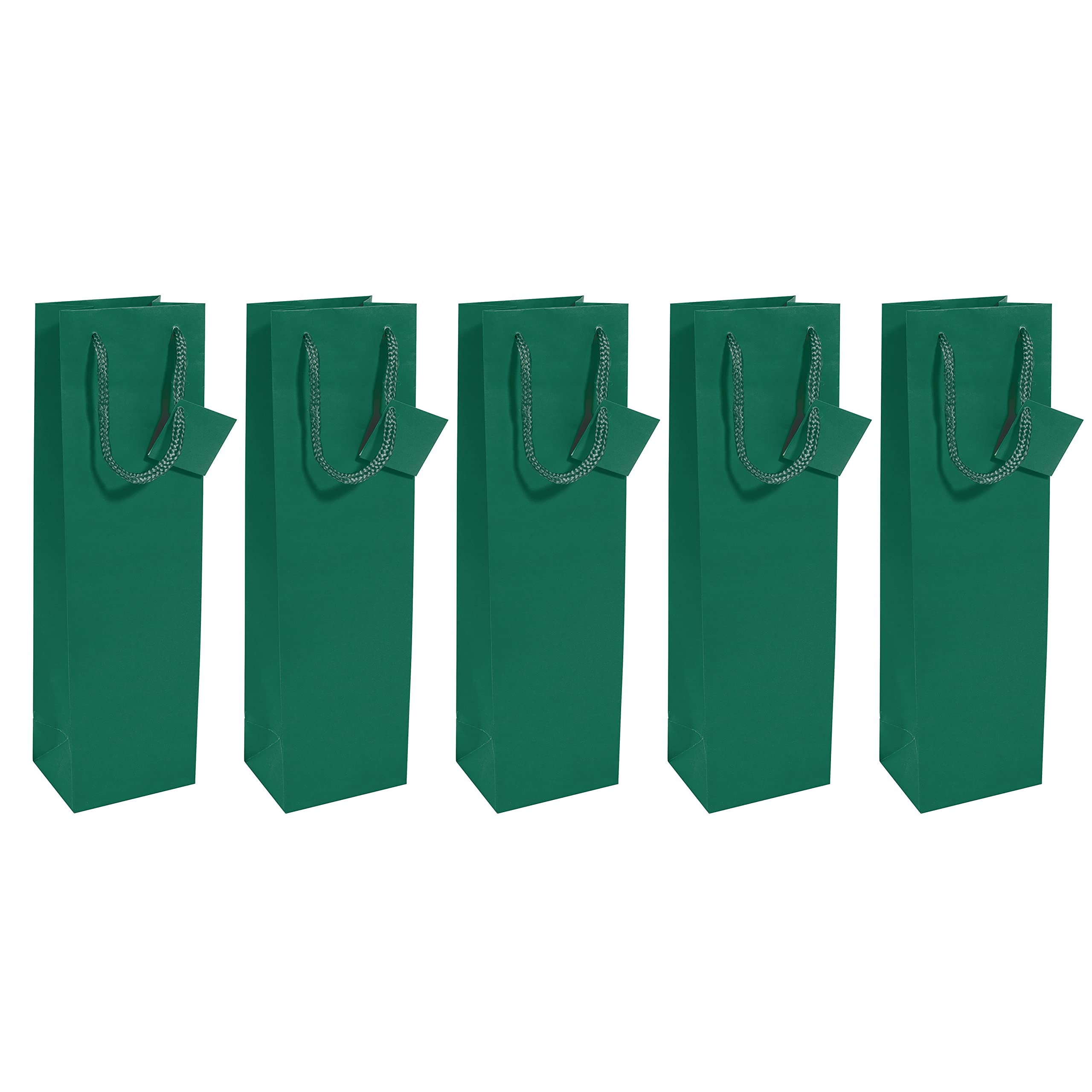 SIGEL GT502 Gift bags, for bottles, 35 x 10 cm, matte, dark Green, 5 Pieces