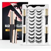Magnetic Eyelashes, Magnetic Eyelashes Natural Look, 10 Pairs Reusable Eye Lashes 4 Tubes of Eyeliner with Tweezer