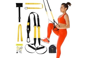Suspension Training Kit, Suspension Trainer System Kit, Resistance Trainer for Full-Body Workout, Indoor & Outdoor Adjustable