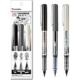 Kuretake Zig Inktober pen set, for Illustration, Manga Drawing, Lettering and Calligraphy, Professional Artist, Made in Japan (FUDEGOKOCHI(3pcs.))