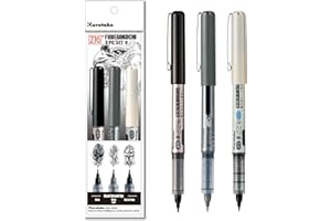 Kuretake Zig Inktober pen set, for Illustration, Manga Drawing, Lettering and Calligraphy, Professional Artist, Made in Japan (FUDEGOKOCHI(3pcs.))