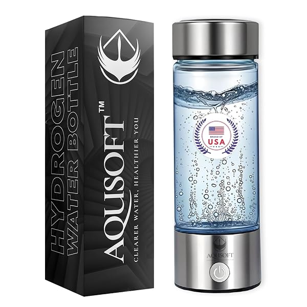 AQUSOFT 14.2 OZ/420ML PORTABLE HYDROGEN WATER BOTTLE WITH...